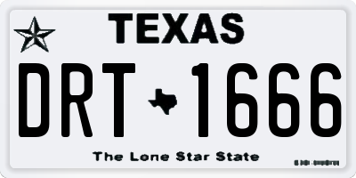 TX license plate DRT1666