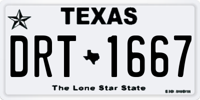 TX license plate DRT1667