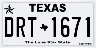 TX license plate DRT1671