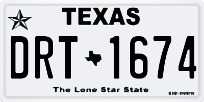 TX license plate DRT1674