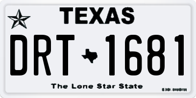 TX license plate DRT1681