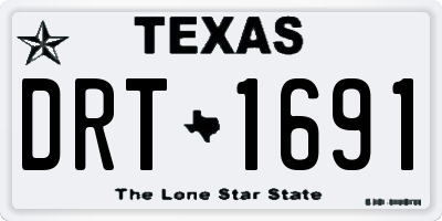 TX license plate DRT1691