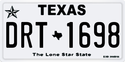 TX license plate DRT1698