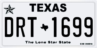 TX license plate DRT1699