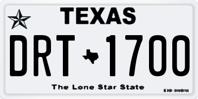 TX license plate DRT1700