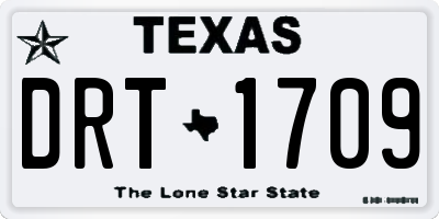TX license plate DRT1709