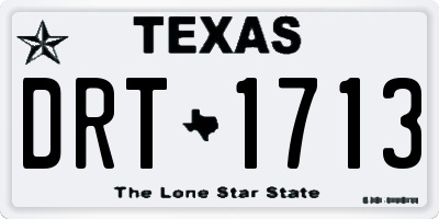 TX license plate DRT1713