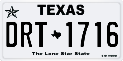 TX license plate DRT1716