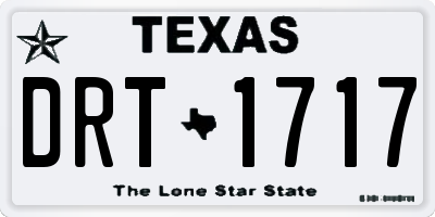 TX license plate DRT1717