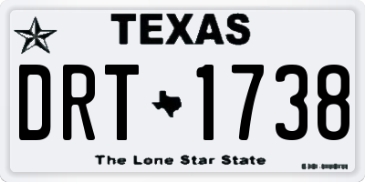 TX license plate DRT1738