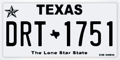 TX license plate DRT1751