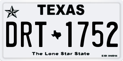 TX license plate DRT1752