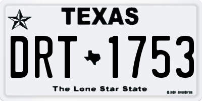 TX license plate DRT1753