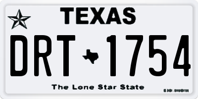 TX license plate DRT1754