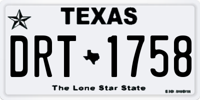 TX license plate DRT1758