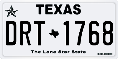 TX license plate DRT1768