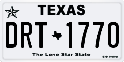 TX license plate DRT1770