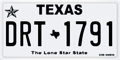 TX license plate DRT1791