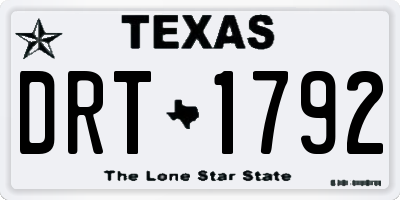 TX license plate DRT1792