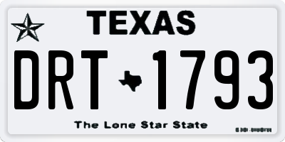 TX license plate DRT1793