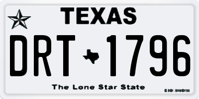 TX license plate DRT1796