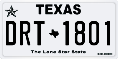 TX license plate DRT1801