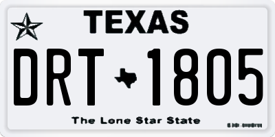 TX license plate DRT1805