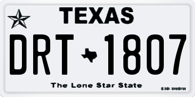 TX license plate DRT1807