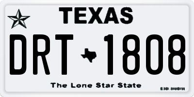 TX license plate DRT1808