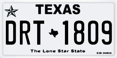 TX license plate DRT1809