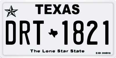 TX license plate DRT1821
