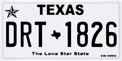 TX license plate DRT1826