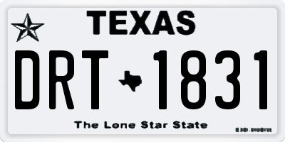 TX license plate DRT1831