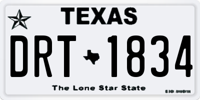 TX license plate DRT1834