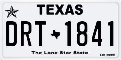 TX license plate DRT1841