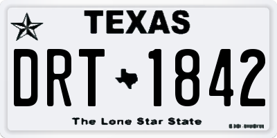TX license plate DRT1842