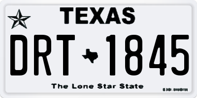 TX license plate DRT1845