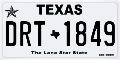 TX license plate DRT1849