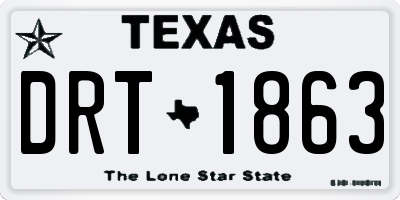 TX license plate DRT1863
