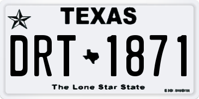 TX license plate DRT1871