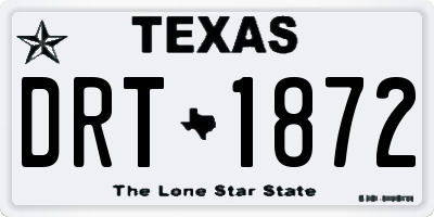 TX license plate DRT1872