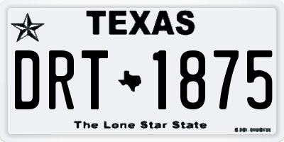 TX license plate DRT1875