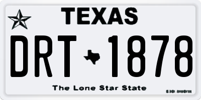 TX license plate DRT1878