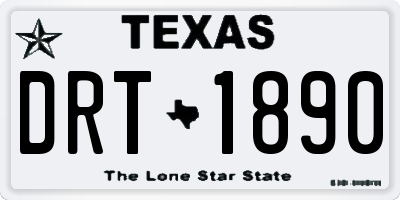 TX license plate DRT1890