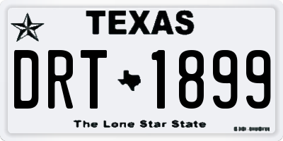 TX license plate DRT1899