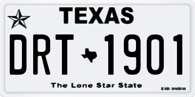 TX license plate DRT1901