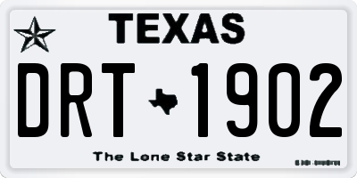 TX license plate DRT1902