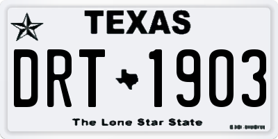 TX license plate DRT1903