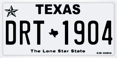 TX license plate DRT1904
