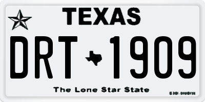 TX license plate DRT1909